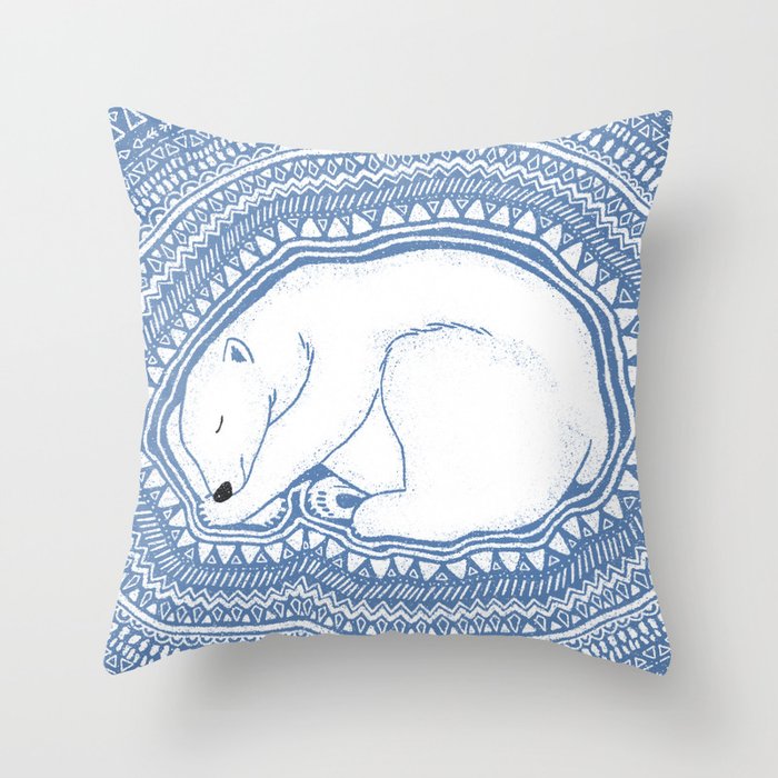 Polar bear, floe, pattern Throw Pillow
