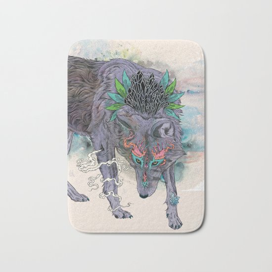 Journeying Spirit (wolf) Bath Mat