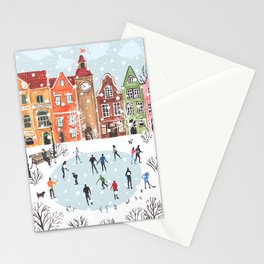 winter town Stationery Cards