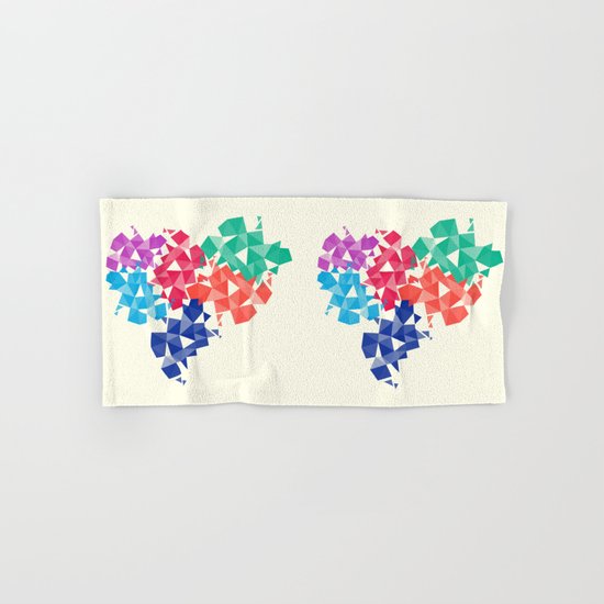 Background of geometric shapes. Colorful mosaic pattern Hand & Bath Towel