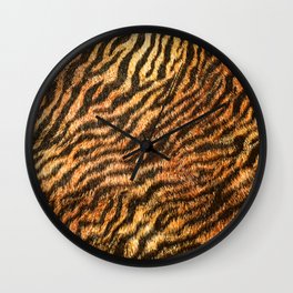 Bengal Tiger Fur Wildlife Print Pattern Wall Clock
