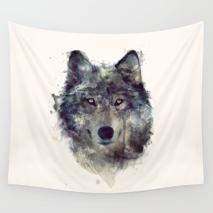 Wolf // Persevere  Wall Tapestry