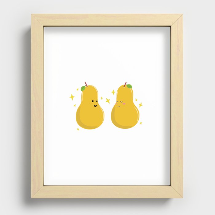Golden pair - pearfect pearing Recessed Framed Print