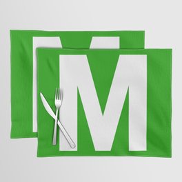 Letter M (White & Green) Placemat