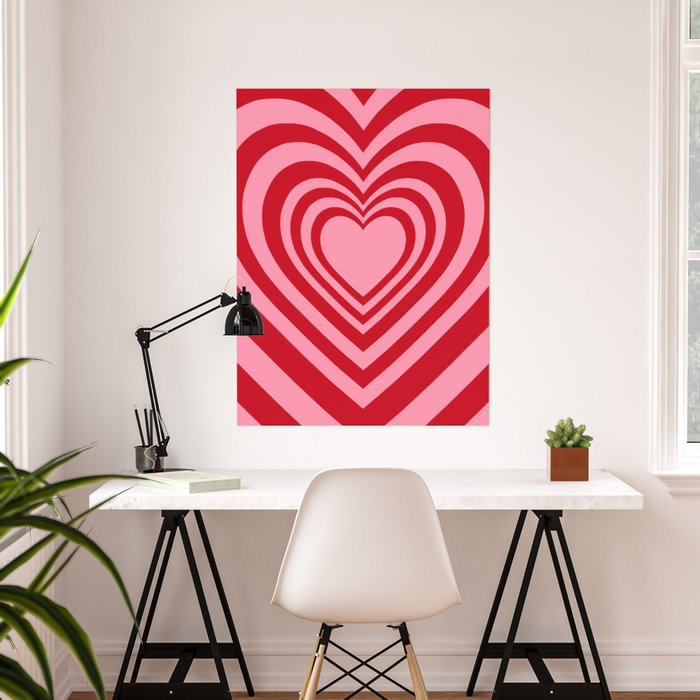 Beating Heart Red and Pink Poster by Jodi Feddon | Society6