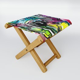 Eat Your Ice Cream Colorful Abstract Watercolor Folding Stool