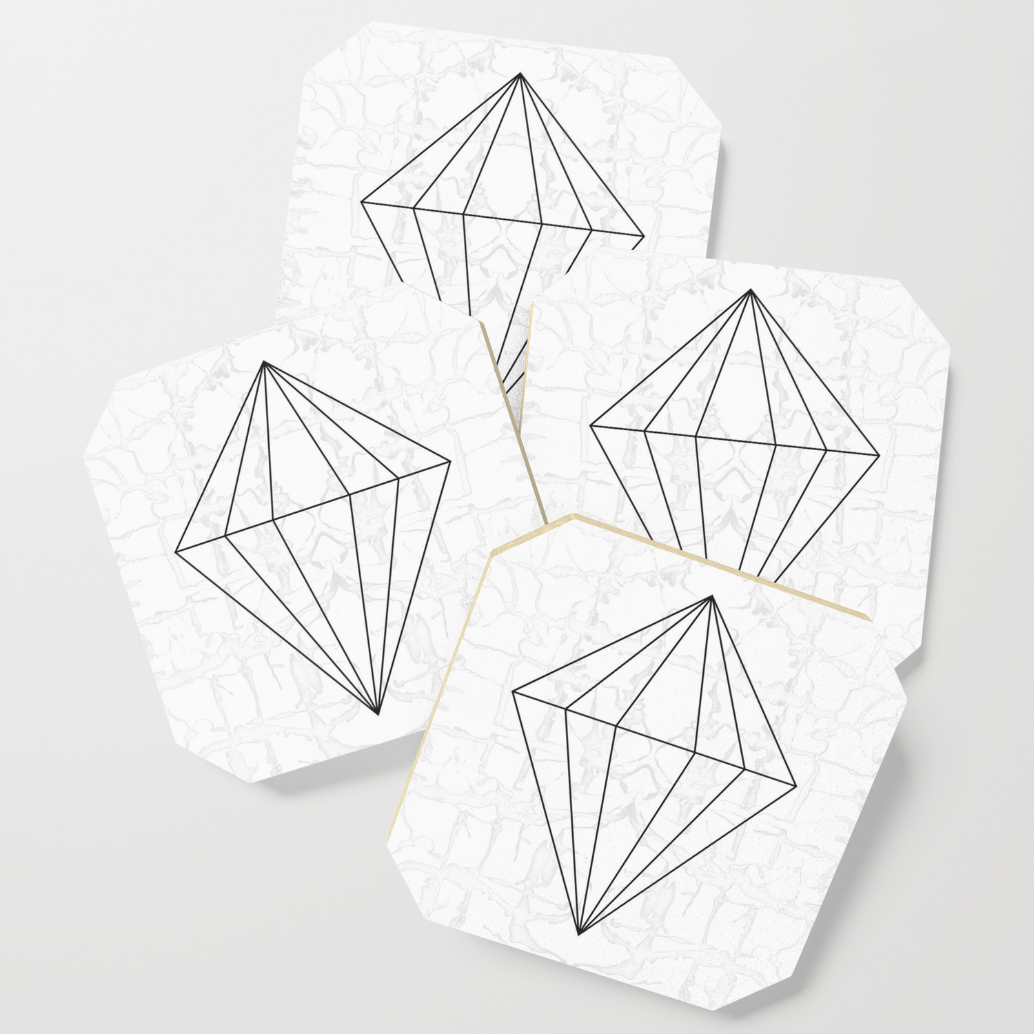 Diamond Linework Abstract Marble Coaster By Ccartstudio Society6