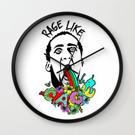 Rage Like Cage Wall Clock | Puke, Nationaltreasure, Bees, Popart, Throwup, Graphicdesign, Wickerman, Nicholascage, Ghostrider, Ragelikecage 