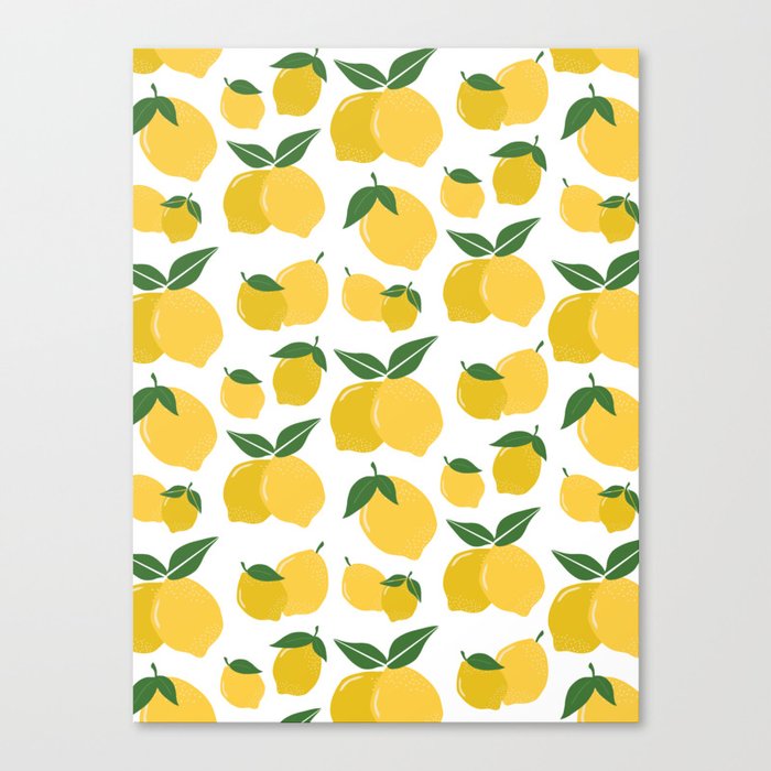 Lemon Print Abstract Retro Lemons Canvas Print