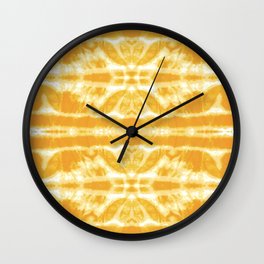 Yellow Tie Dye Twos Wall Clock