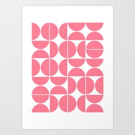 Mid Century Modern Geometric 04 Pink Art Print