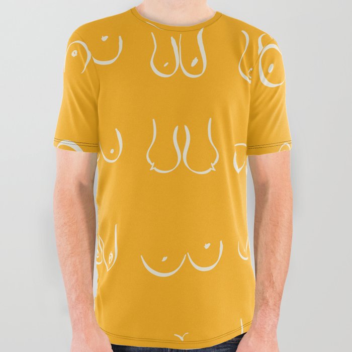 Marigold Boobs Pattern All Over Graphic Tee