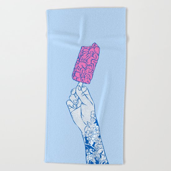 Brain ice cream! mmmmm Beach Towel