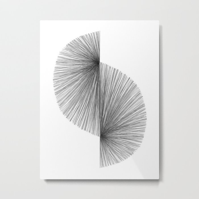 Mid Century Modern Geometric Abstract S Shape Line Drawing Pattern Metal Print By Mininst Society6