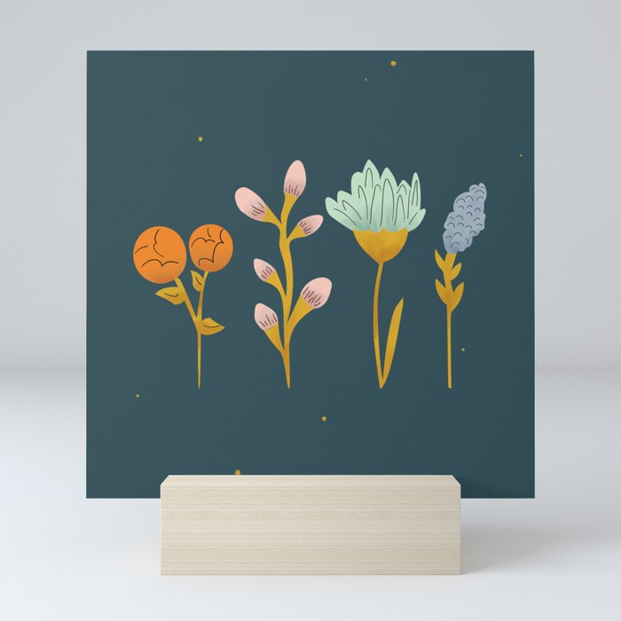 Four Flowers Mini Art Print