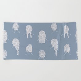 Braided Hairstyles - Dusty Blue Beach Towel