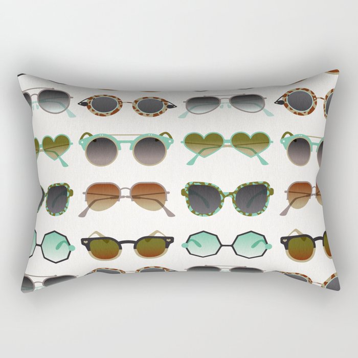 Sunglasses Collection – Mint & Tan Palette Rectangular Pillow