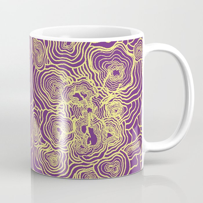 Yellow and Purple Ring Pattern Coffee Mug