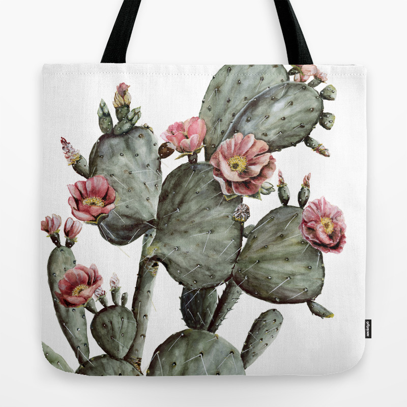 Prickly Pear Cactus Painting Tote Bag By Shealeenlouise Society6
