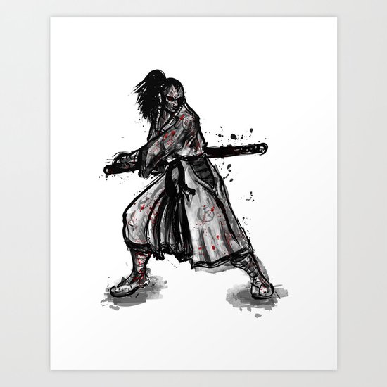 Bloody Samurai Art Print