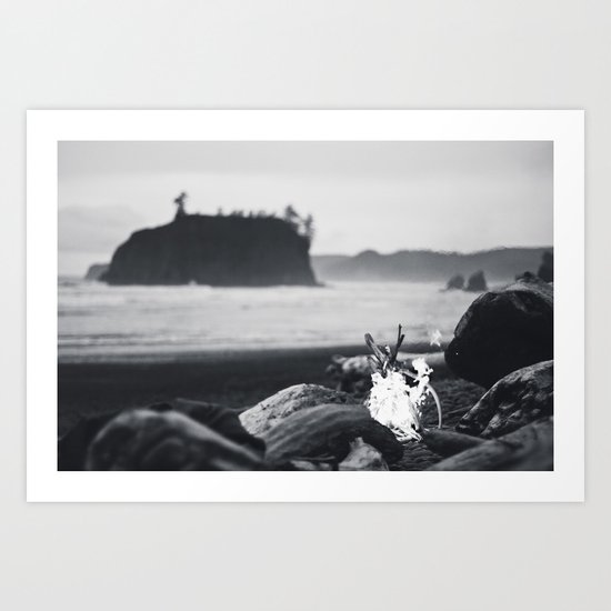 beach fire Art Print