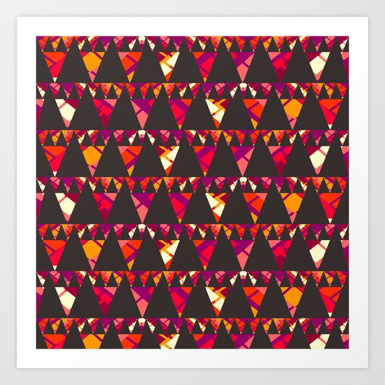 Vibrant triangles Art Print