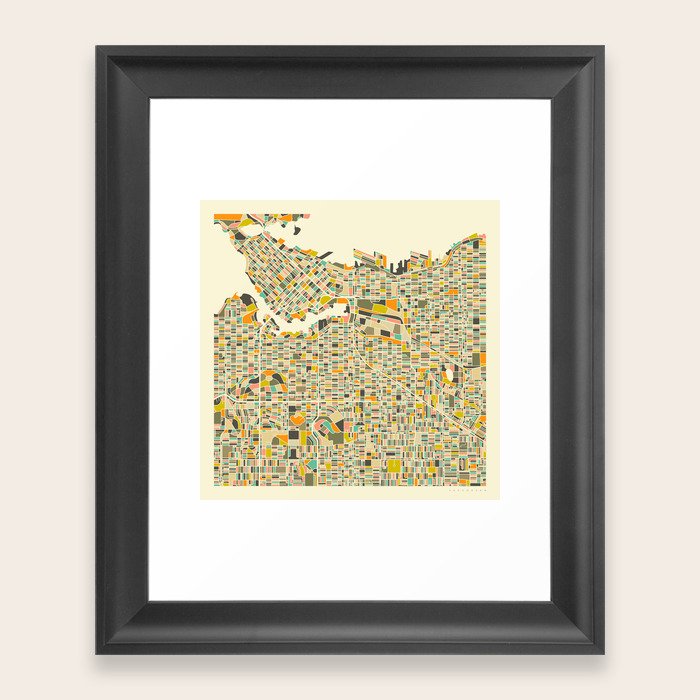 VANCOUVER MAP Framed Art Print by Jazzberry Blue Society6