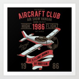 Airplane Flying Pilot Gift Art Print