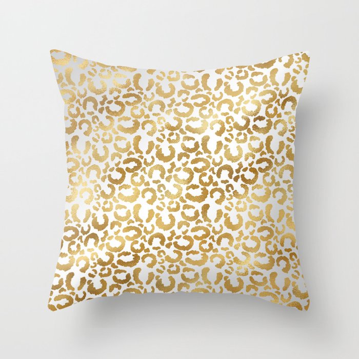 Leopard Gold Silver Modern Collection Throw Pillow