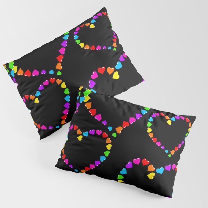 Rainbow Hearts Pillow Sham