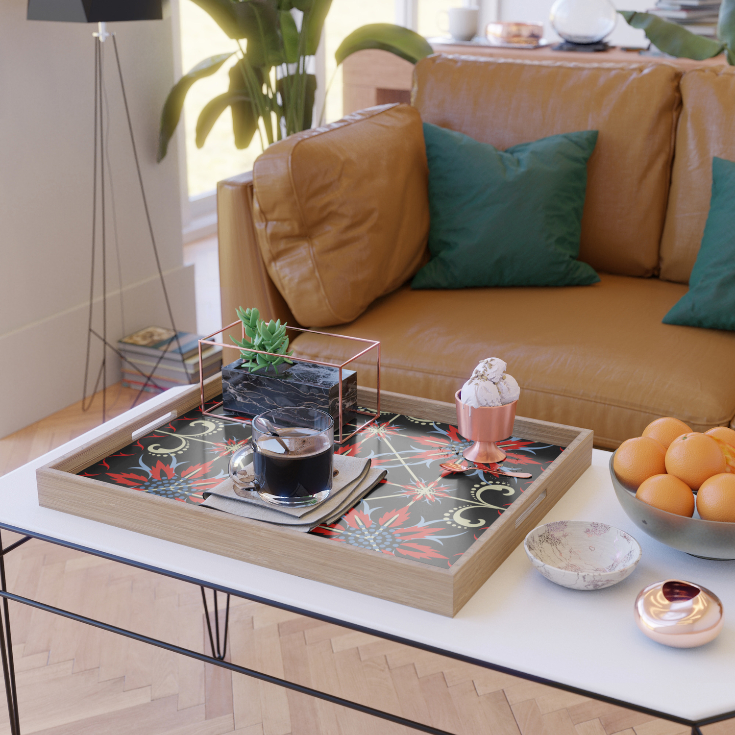 Noche En El Patio Serving Tray By Heavenseven Society6