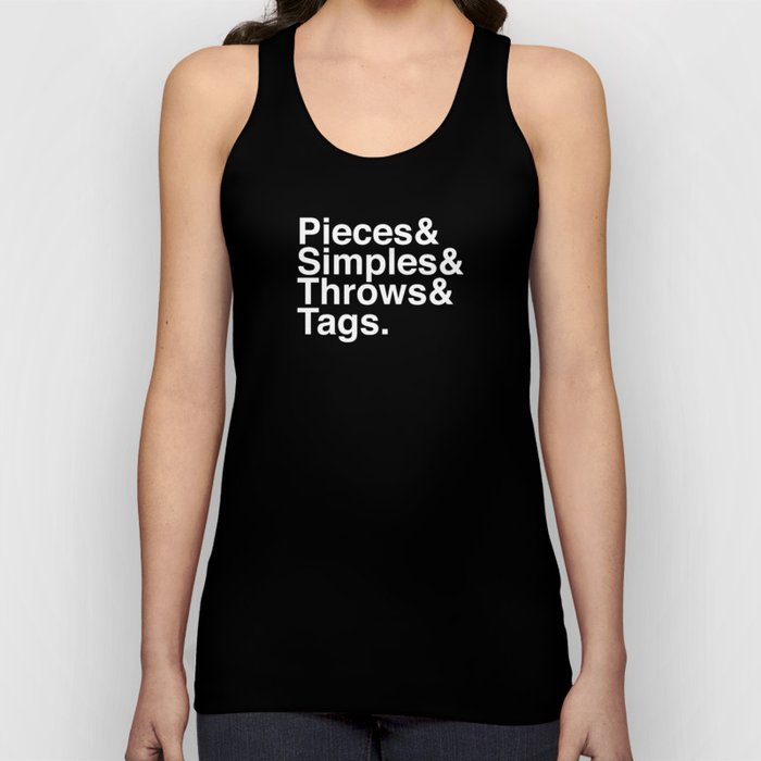 Pieces & Simples & Throws & Tags. (Reversed) Tank Top