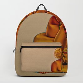 Burgers and Blondes, hold the fries pop-art blond female nude portrait painting Backpack