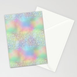 Pretty Rainbow Holographic Glitter Stationery Card