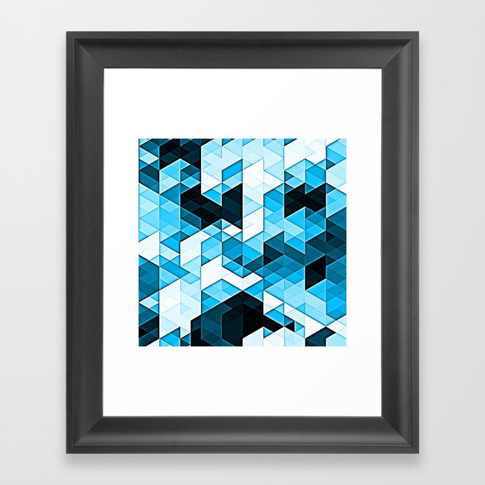 Blue Crystal Confusion Framed Art Print