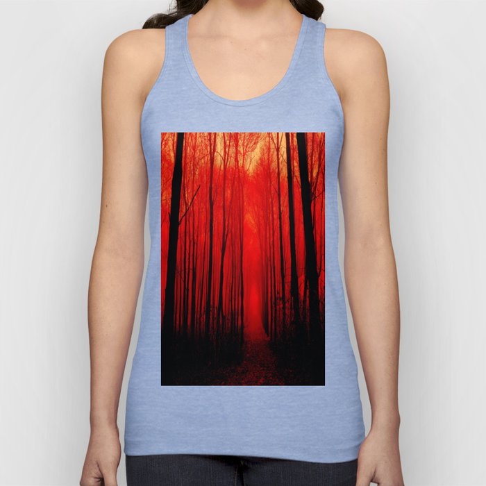 Misty Red Forest Tank Top