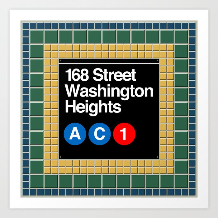 subway washington heights sign Art Print