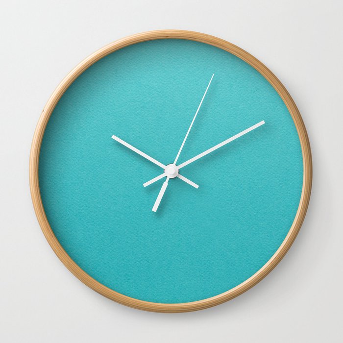 Solid Turquoise Blue Wall Clock by NewburyBoutique Society6