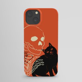 Skeleton and Cat iPhone Case