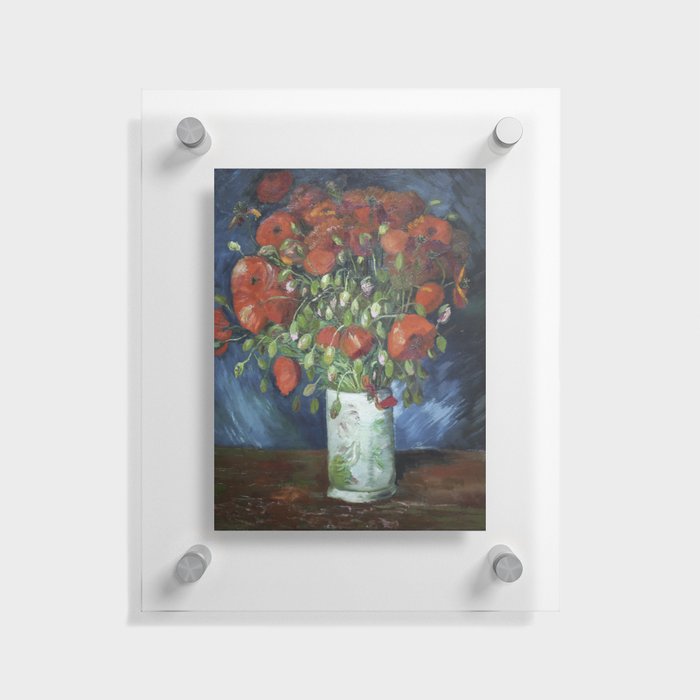 Vase with Poppies Floating Acrylic Print