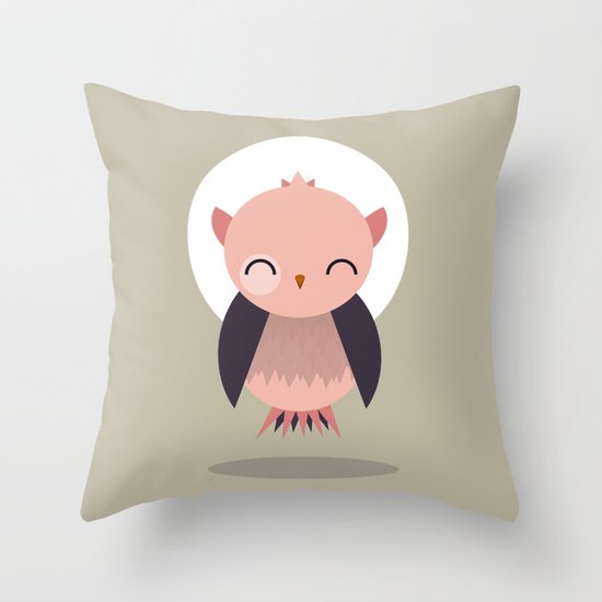 Cute Owl Throw Pillow
