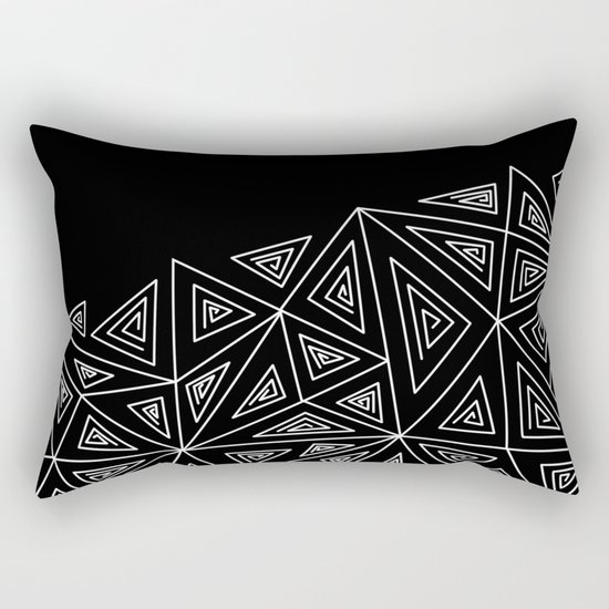 Abstract black and white pattern.Triangles 2 . Rectangular Pillow