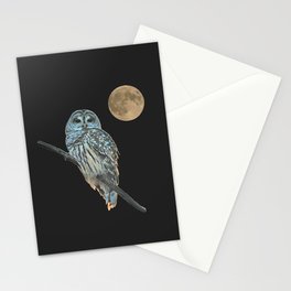 Owl, See the Moon: Barred Owl Stationery Card
