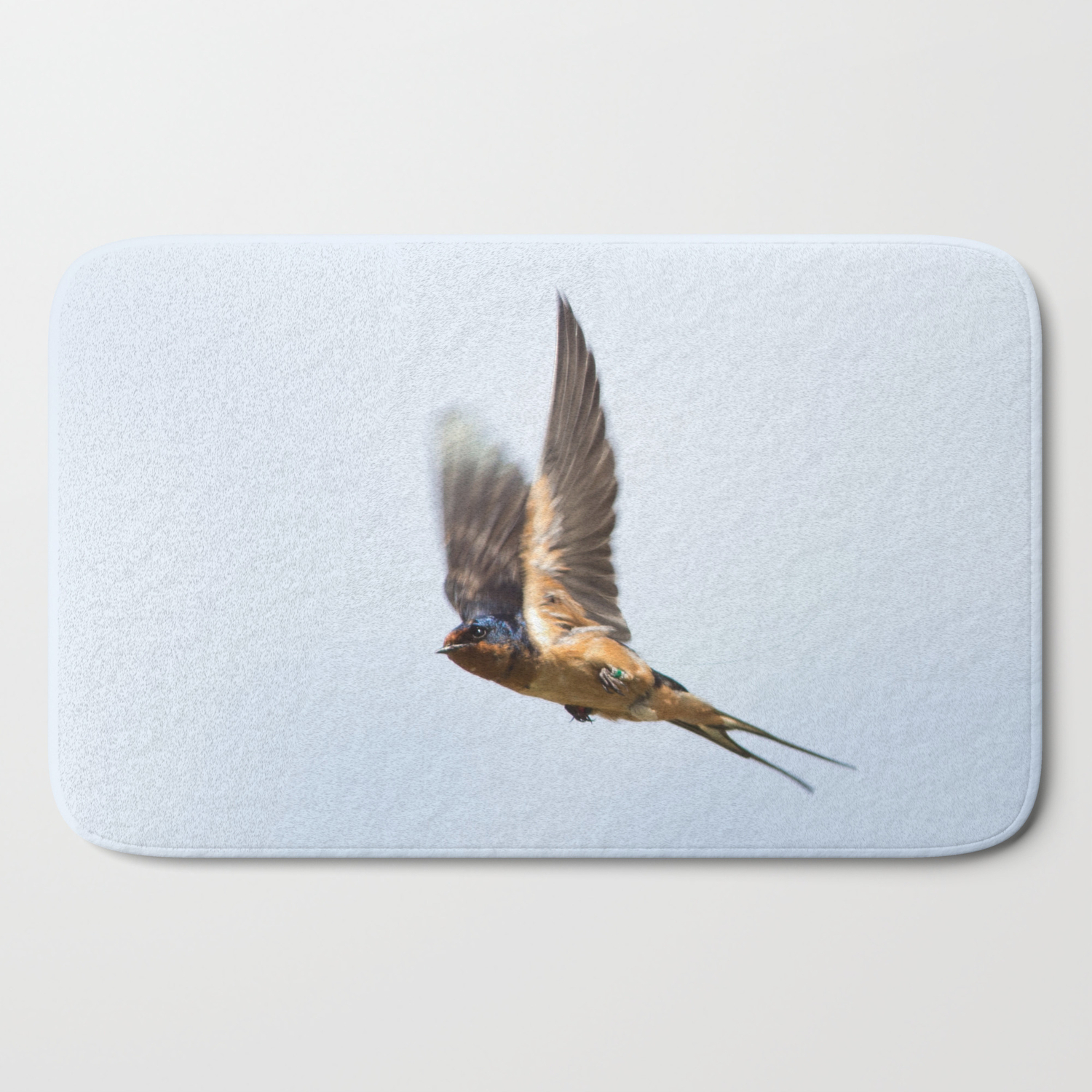 Male Barn Swallow In Flight Bath Mat By Mattwilkins Society6