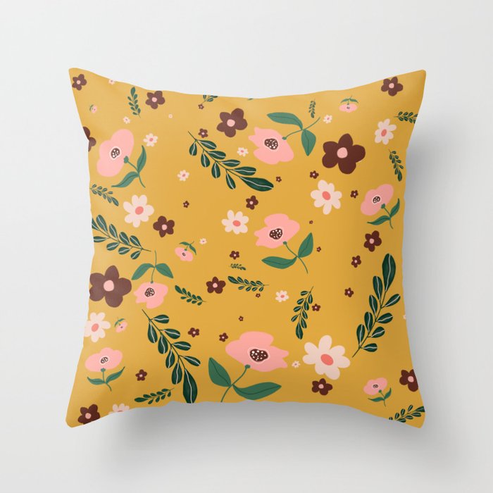Floral Surface Pattern Design  Throw Pillow