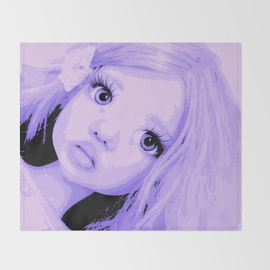 Lavender Big Eyes Little Girl African Throw Blanket By Lilkiddies