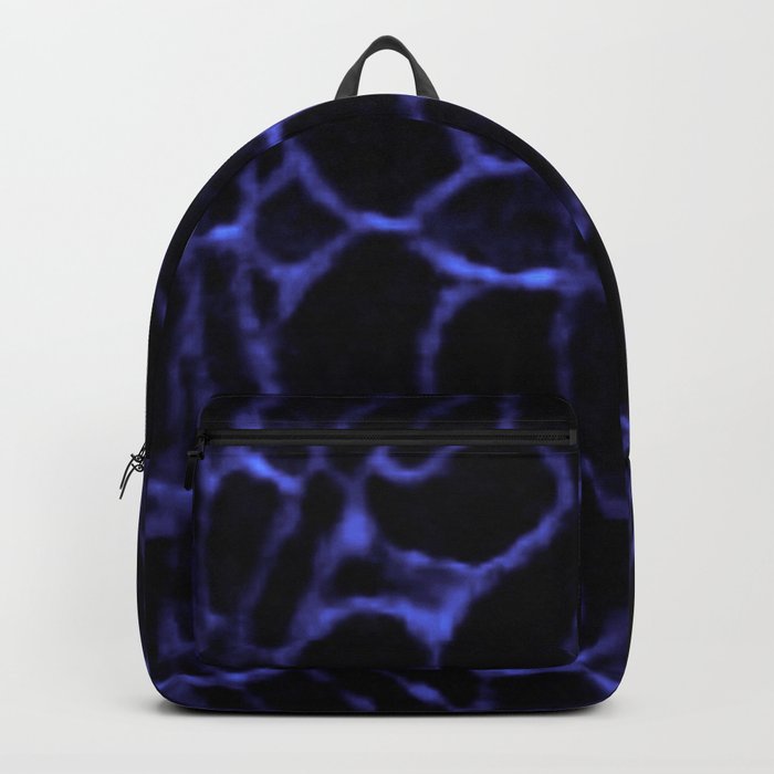 Iolite Violet Blue Gothic Distorted Cathedral Window Black Night Darkness Square Pattern Backpack