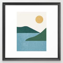 Sunny Lake - Abstract Landscape Framed Art Print
