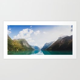 Glacier Lake Among Mountains Art Print