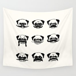 Moustaches of The Pug Wall Tapestry